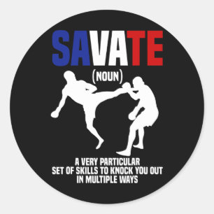 Savate Gear Self Defense Training Martial Arts Sav Classic Round Sticker