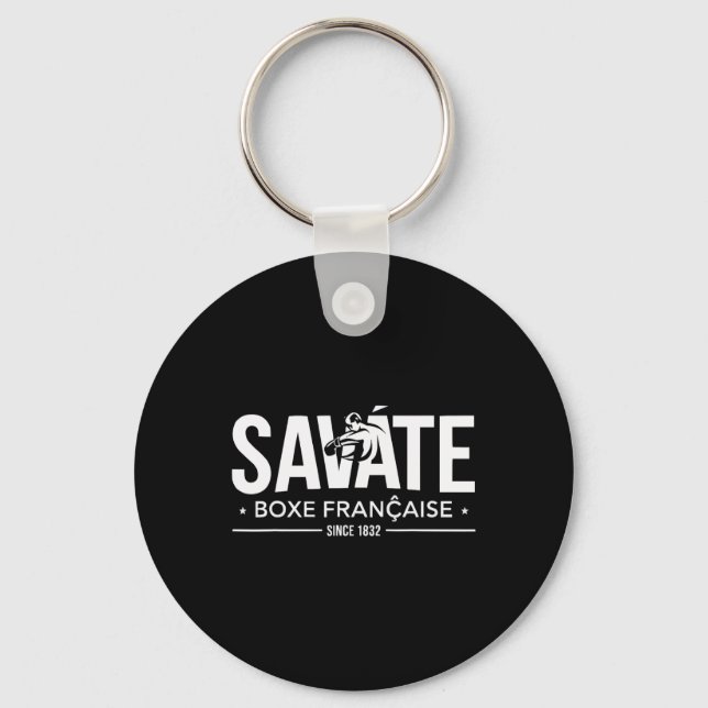 Savate Instructor French Martial Arts Kickboxing _ Key Ring (Front)