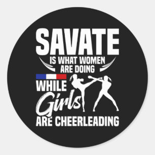 Savate Martial Arts School Training Boxing Savate  Classic Round Sticker