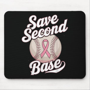 Save 2nd Base Baseball Player Breast Cancer Awaren Mouse Mat