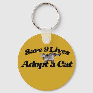 Save 9 Lives Adopt a Cat Key Ring