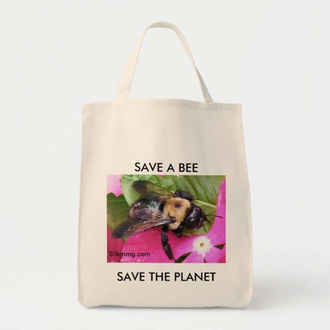 Save a Bee, Save the Planet Tote Bag (Front)