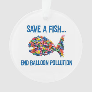 SAVE A FISH    Acrylic Ornament, Circle Ornament