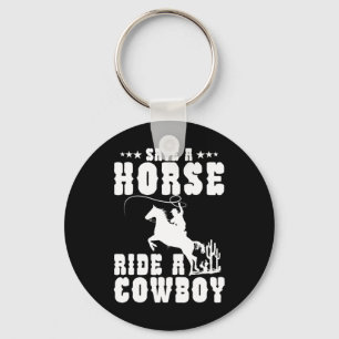 Save A Horse Ride A Cowboy Funny Horse Riding Men' Key Ring