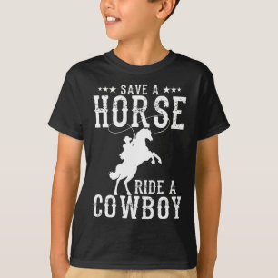 Save A Horse Ride A Cowboy Funny Horse Riding Men' T-Shirt