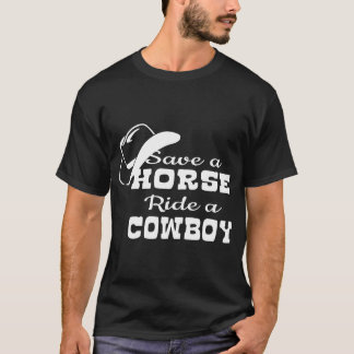 SAVE A HORSE RIDE A COWBOY Ladies Women_s Fitted F T-Shirt