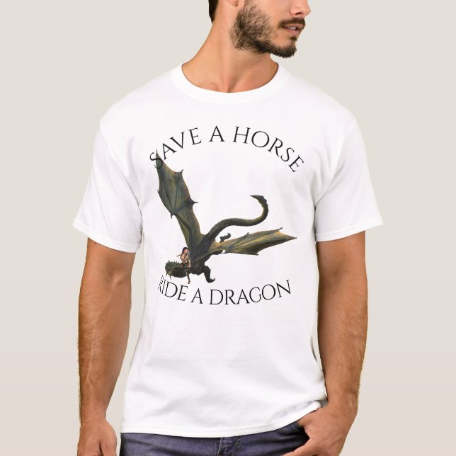 Save a Horse Ride a Dragon Woman Rider T-Shirt (Front)
