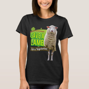 Save A Lamb Eat A Vegetarian Vegan Animal Humour T-Shirt