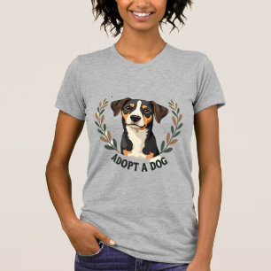 Save A Life Adopt a Dog Vintage Rescue Dog Illustr T-Shirt