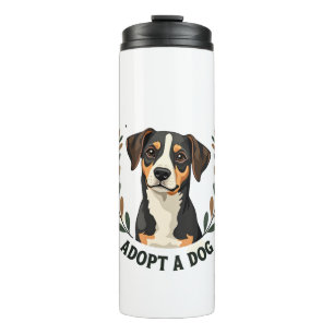 Save A Life Adopt a Dog Vintage Rescue Dog Illustr Thermal Tumbler