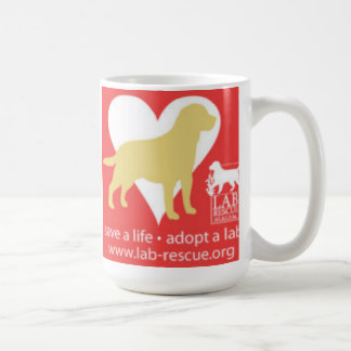 Save A Life Adopt A Lab Mug, Yellow Lab Coffee Mug