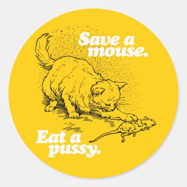 SAVE A MOUSE - WHITE - (2).png Classic Round Sticker (Front)