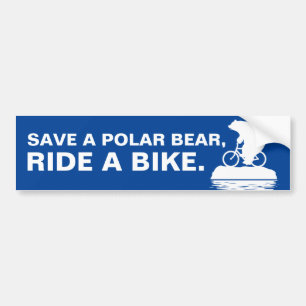 SAVE A POLAR BEAR, RIDE A BIKE. Bumper Sticker