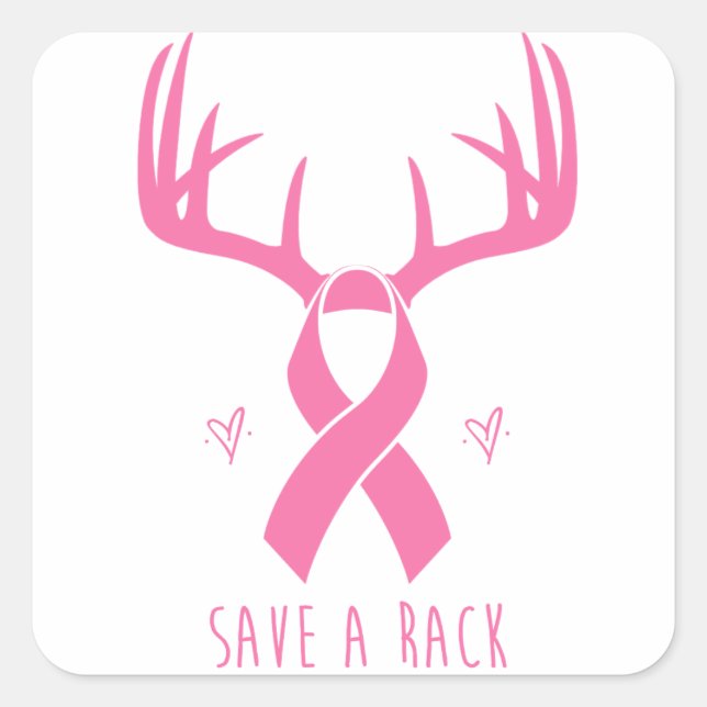 Save a Rack Breast Cancer Support Sticker (Front)