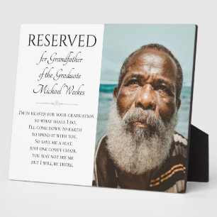 Save A Seat Grandfather of the Graduate Memorial Plaque