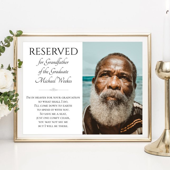 Save A Seat In Memory Of Grandfather of Graduate Poster (Creator Uploaded)
