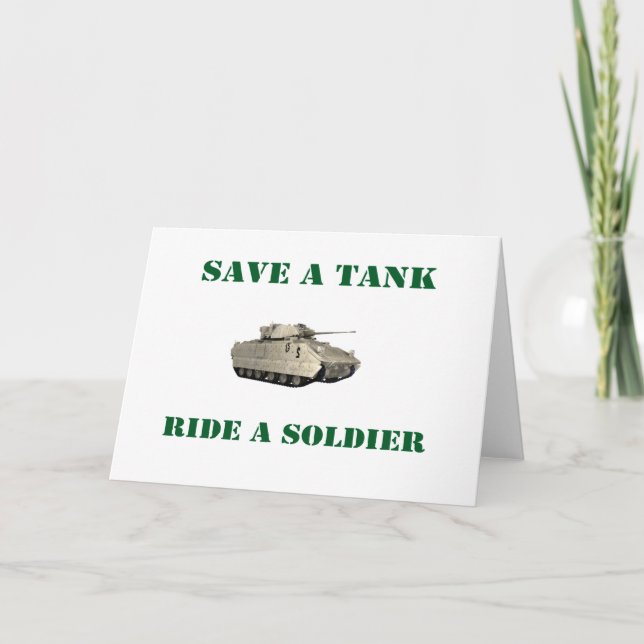 Save A Tank Ride A Soldier 4 Holiday Card (Front)