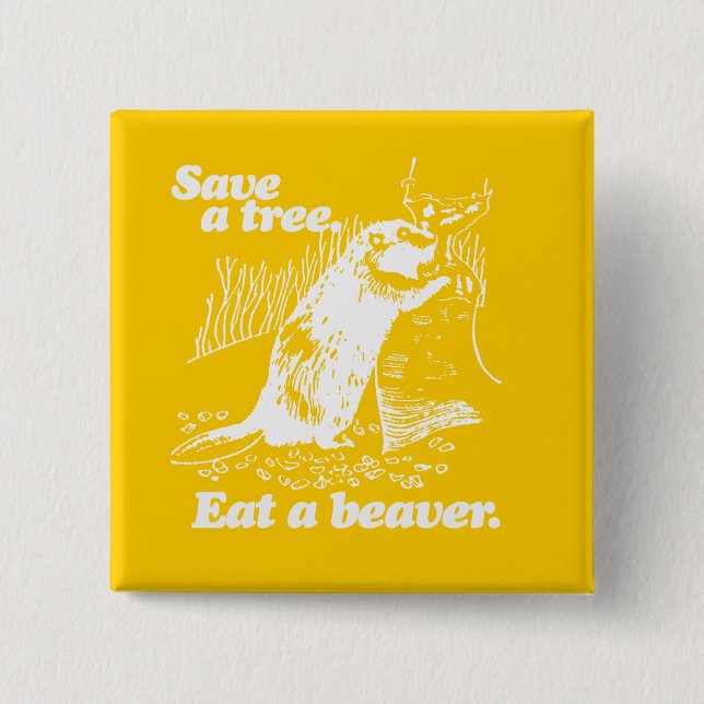 SAVE A TREE - WHITE -.png 15 Cm Square Badge (Front)