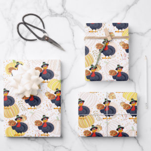 Save A Turkey Eat Pizza Funny Happy Thanksgiving Wrapping Paper Sheet