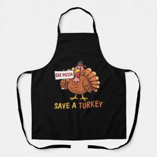 Save A Turkey Eat Pizza Funny Thanksgiving Classic Apron