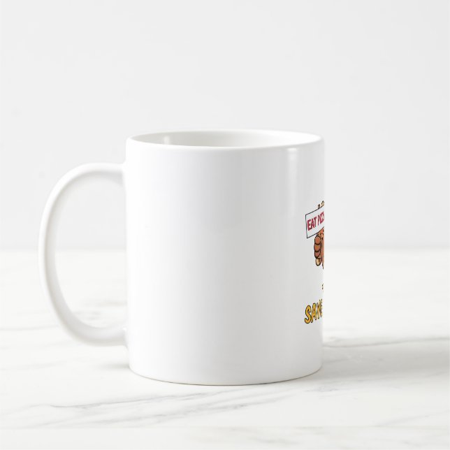 Save A Turkey Eat Pizza Funny Thanksgiving Oversiz Coffee Mug (Left)