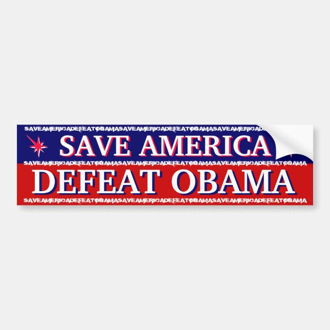 SAVE AMERICA - DEFEAT OBAMA BUMPER STICKER (Front)
