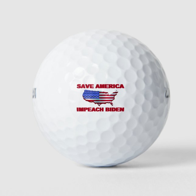 Save America Impeach Biden Golf Balls (Front)