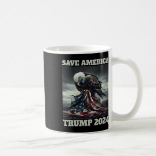 Save America Sad Eagle American Flag Never Surrend Coffee Mug