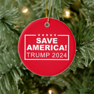 Save America Trump 2024 Ceramic Tree Decoration