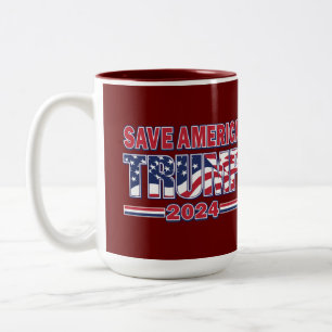 Save America Trump 2024 Two-Tone Coffee Mug