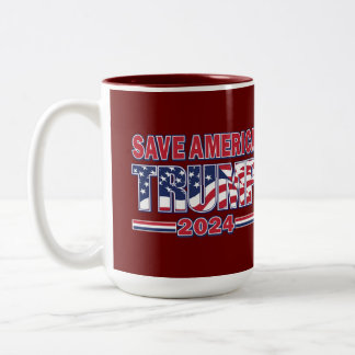 Save America Trump 2024 Two-Tone Coffee Mug