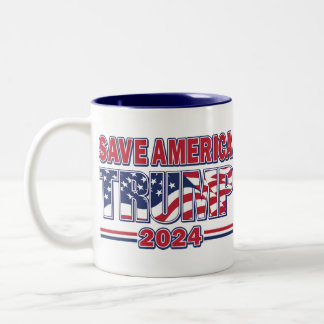 Save America Trump 2024 Two-Tone Coffee Mug