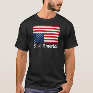 Save America Upside Down American Flag Protest T-Shirt