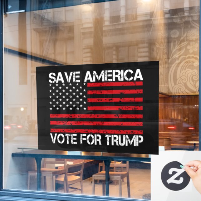 Save America Vote For Trump Window Cling (Cafe Window)