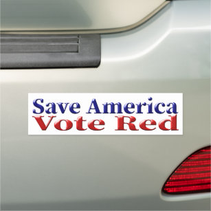 Save America Vote Red with red blue text Car Magnet