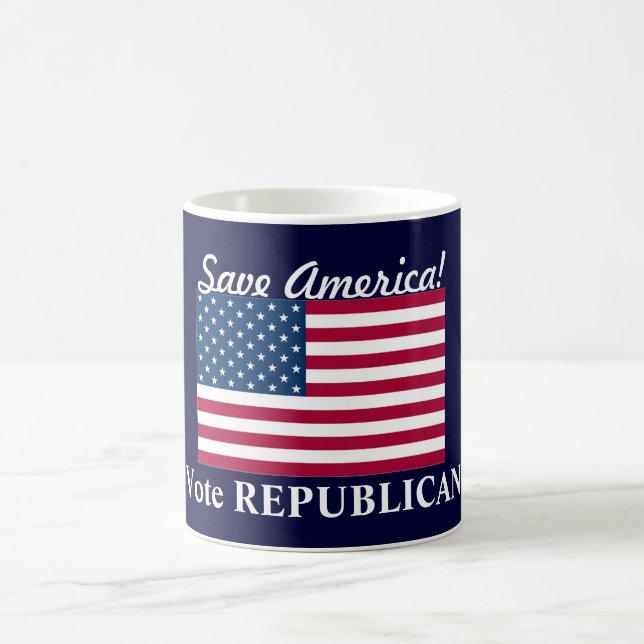 Save America!/Vote REPUBLICAN+U.S. Coffee Mug (Center)