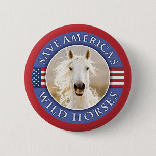Save America's Wild Horses Button