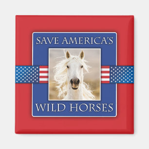 Save America's Wild Horses Square Magnet