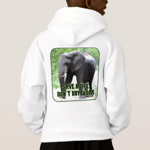 Save an Elephant's Life, Don't Buy Ivory Hoodie