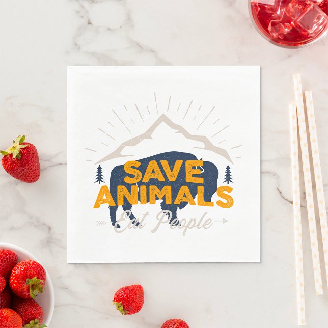 Save Animals Eat People Napkin (Creator Uploaded)