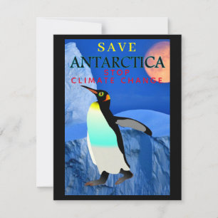Save Antarctica Emperor Penguin Full Moon Glacier