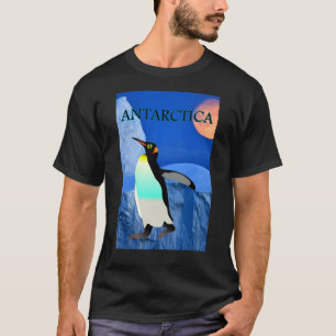 Save Antarctica Emperor Penguin Full Moon Glacier T-Shirt