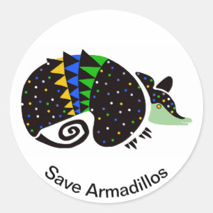 Save ARMADILLOS- Endangered animal - Brazil- Classic Round Sticker