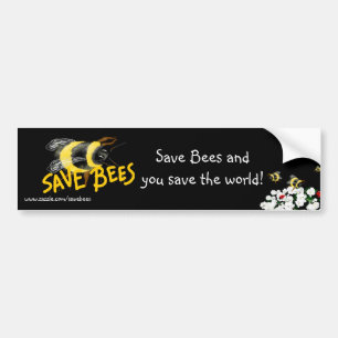 SAVE BEES and Save the world Bumper Sticker