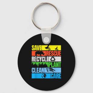 Save Bees Rescue Animals Clean Seas Earth Day Key Ring