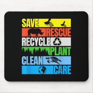 Save Bees Rescue Animals Clean Seas Earth Day Mouse Mat
