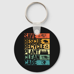 Save Bees Rescue Animals Plant Trees Clean Seas Ca Key Ring