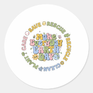 Save Bees Rescue Animals Recycle Care Every Day Ea Classic Round Sticker