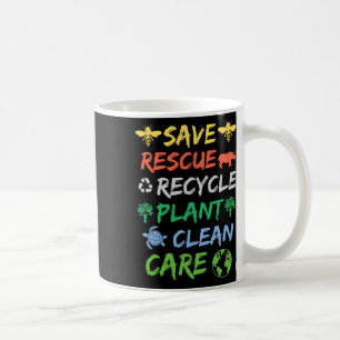 Save Bees Rescue Animals Recycle Earth Day Men Wom Coffee Mug