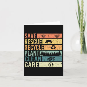 Save Bees Rescue Animals Recycle Plastic Earth Day Card